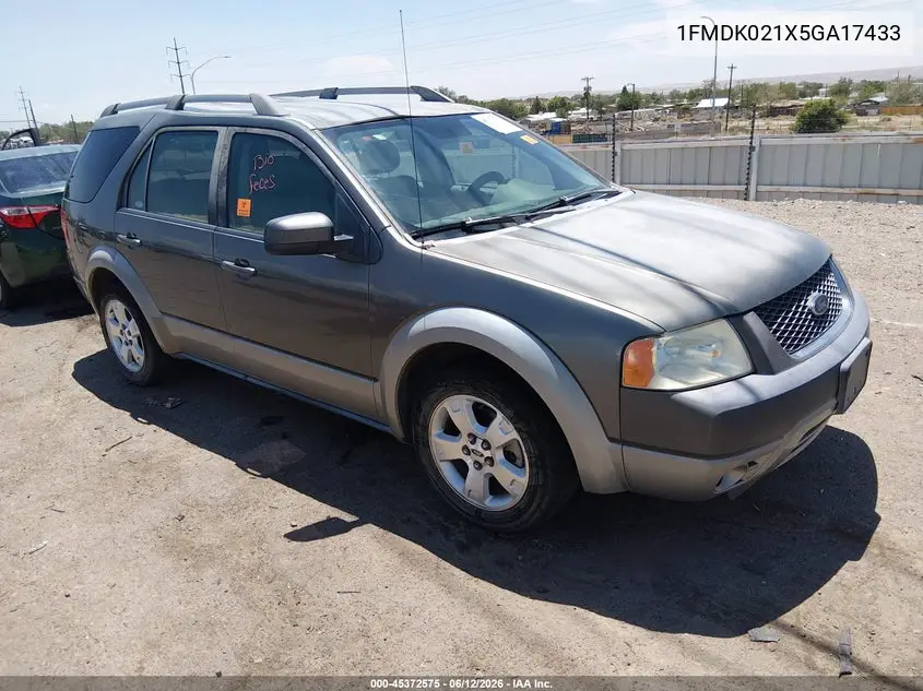 2005 Ford Freestyle Sel VIN: 1FMDK021X5GA17433 Lot: 45372575