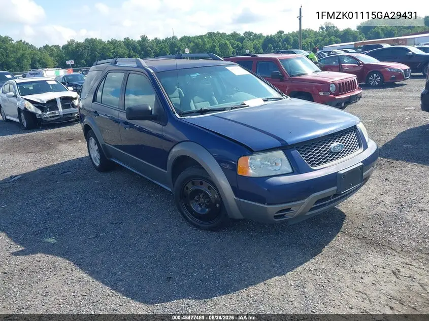 2005 Ford Freestyle Se VIN: 1FMZK01115GA29431 Lot: 45477481