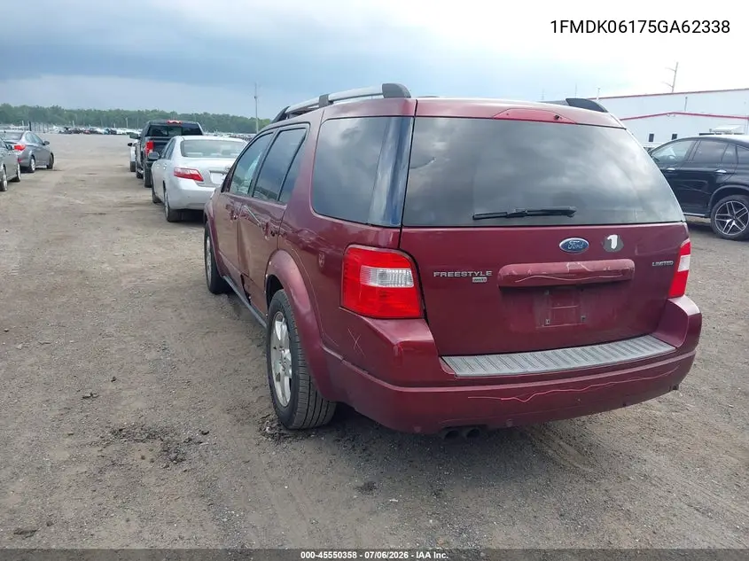 2005 Ford Freestyle Limited VIN: 1FMDK06175GA62338 Lot: 45550358