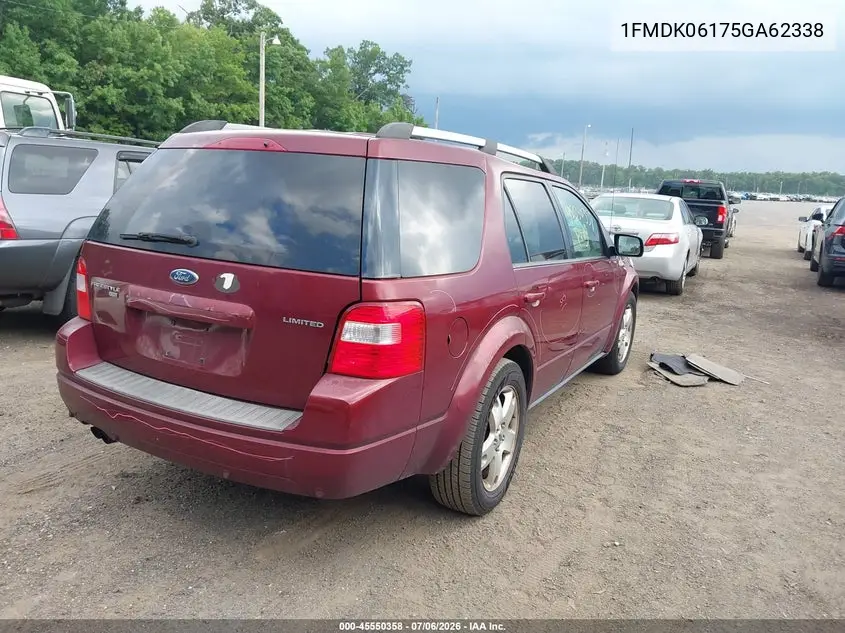 2005 Ford Freestyle Limited VIN: 1FMDK06175GA62338 Lot: 45550358