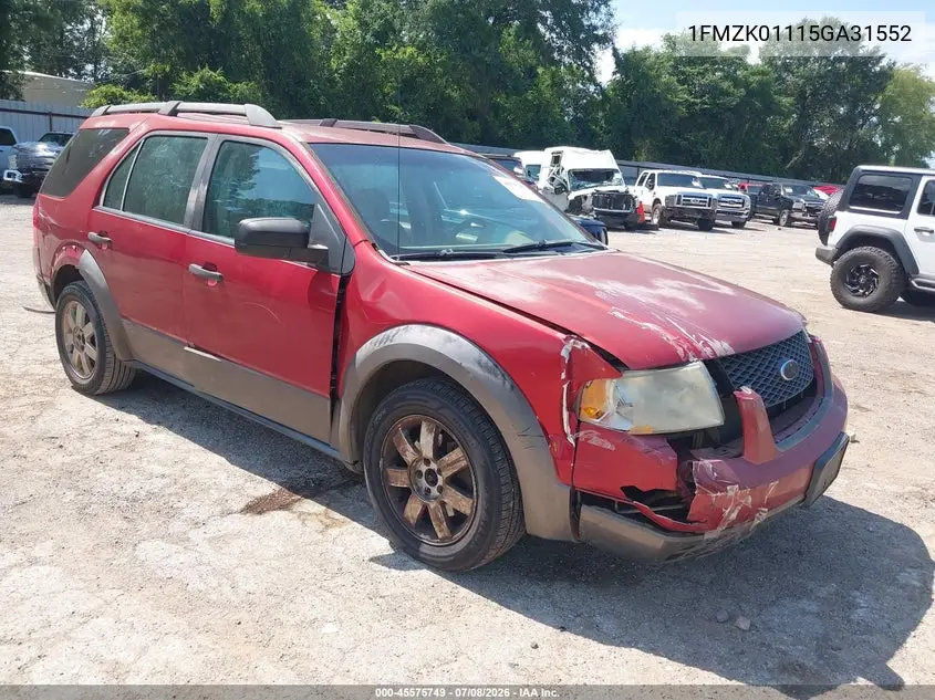 2005 Ford Freestyle Se VIN: 1FMZK01115GA31552 Lot: 45575749