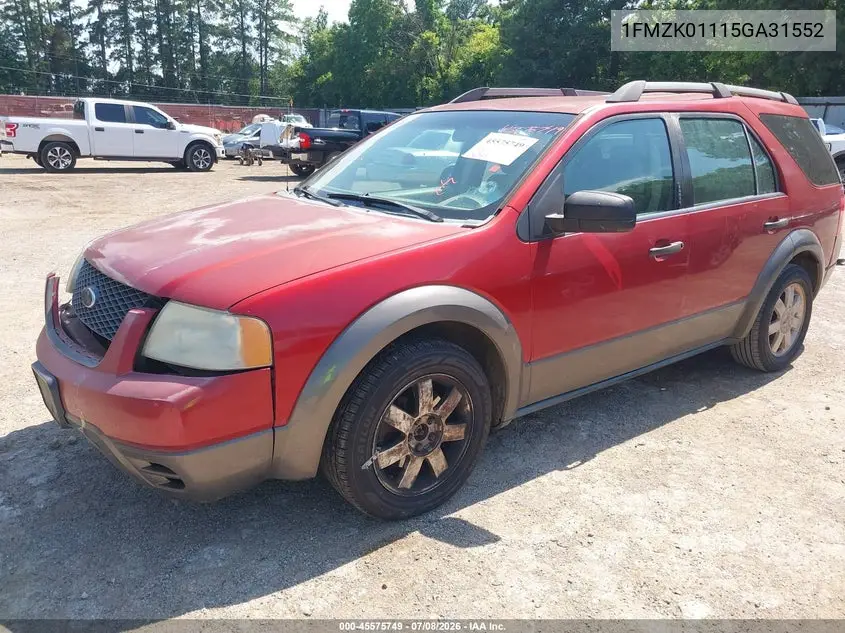 2005 Ford Freestyle Se VIN: 1FMZK01115GA31552 Lot: 45575749