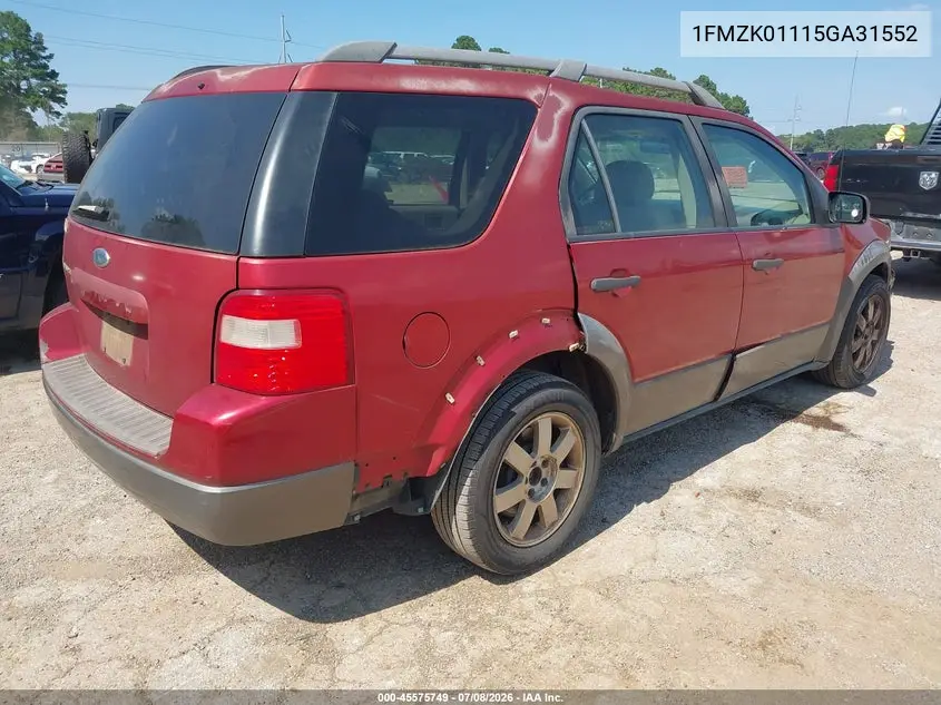 2005 Ford Freestyle Se VIN: 1FMZK01115GA31552 Lot: 45575749