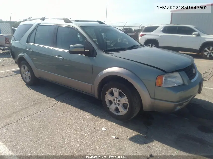 2005 Ford Freestyle Sel VIN: 1FMZK02185GA43602 Lot: 45635101