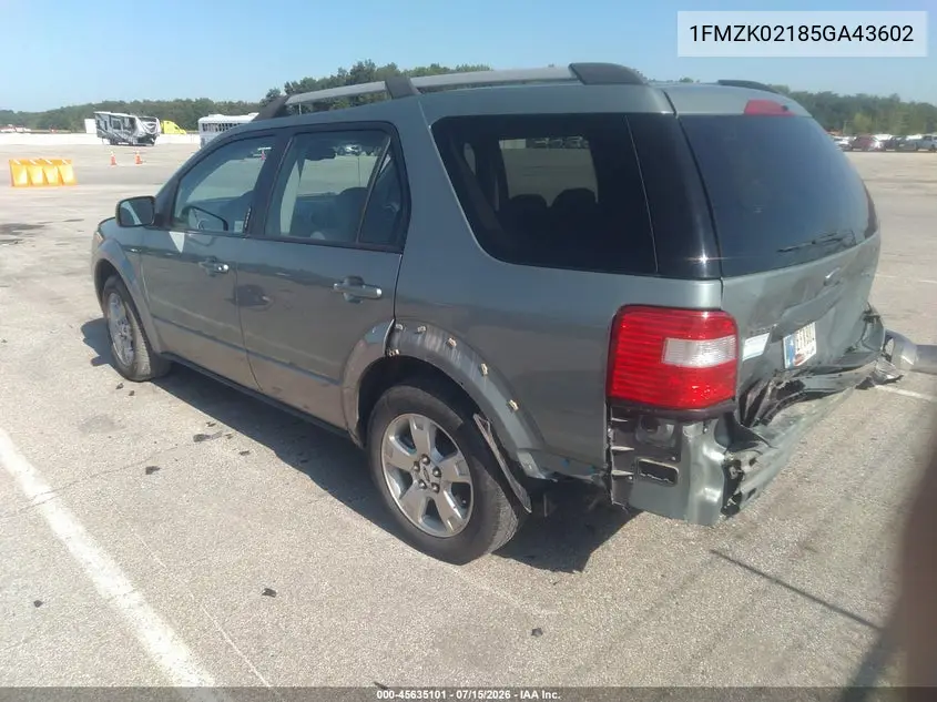 2005 Ford Freestyle Sel VIN: 1FMZK02185GA43602 Lot: 45635101