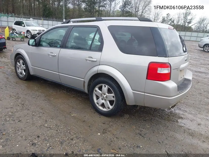 2006 Ford Freestyle Limited VIN: 1FMDK06106GA23558 Lot: 44616392
