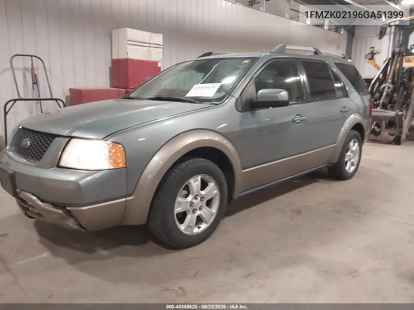 2006 Ford Freestyle Sel VIN: 1FMZK02196GA51399 Lot: 45388620