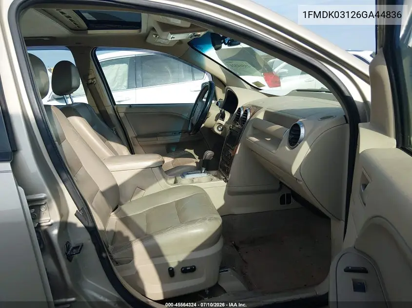 2006 Ford Freestyle Limited VIN: 1FMDK03126GA44836 Lot: 45564324