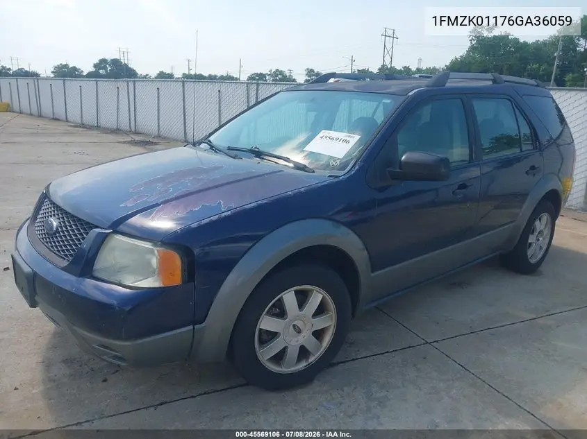 2006 Ford Freestyle Se VIN: 1FMZK01176GA36059 Lot: 45569106