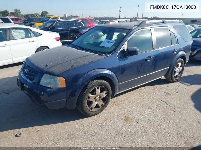 2007 Ford Freestyle Limited VIN: 1FMDK06117GA13008 Lot: 43432391