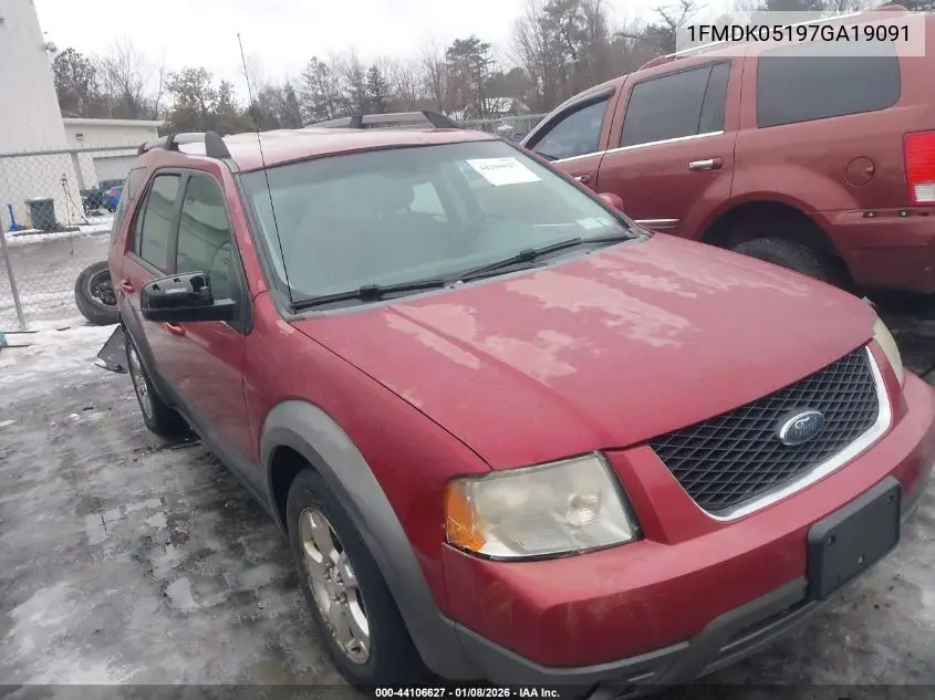 2007 Ford Freestyle Sel VIN: 1FMDK05197GA19091 Lot: 44106627