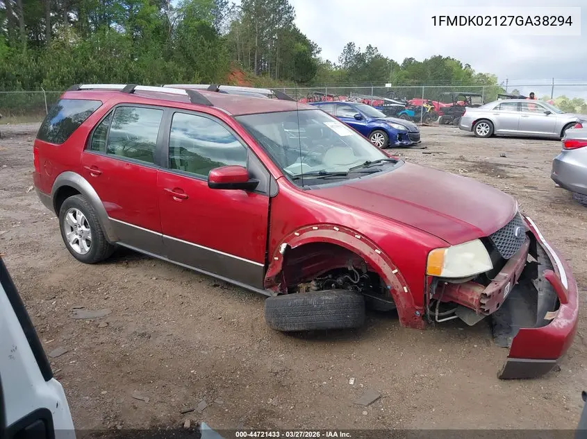 2007 Ford Freestyle Sel VIN: 1FMDK02127GA38294 Lot: 44721433
