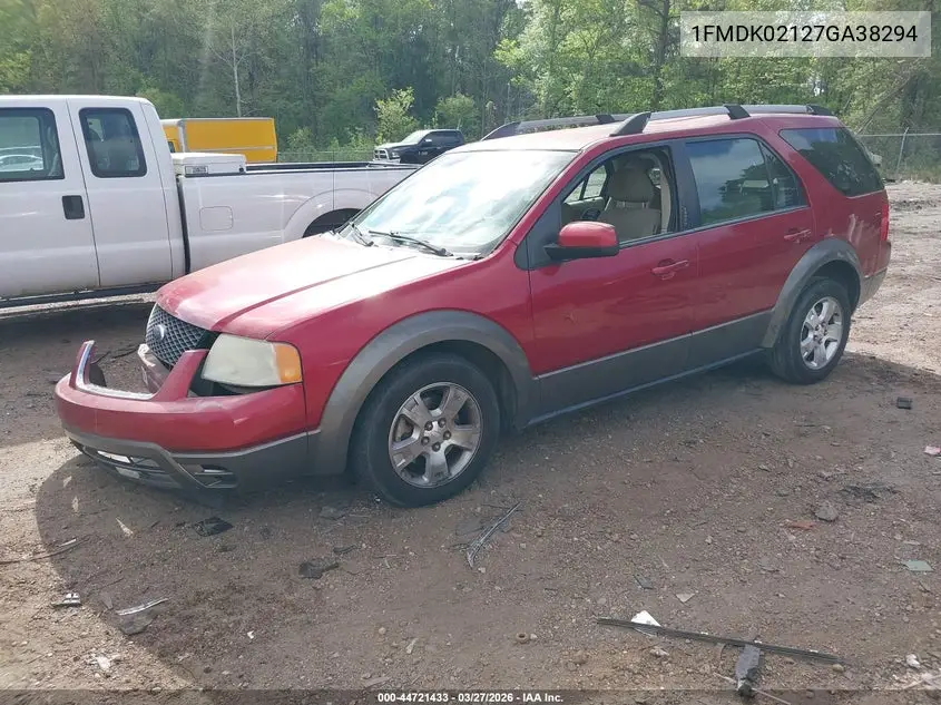 2007 Ford Freestyle Sel VIN: 1FMDK02127GA38294 Lot: 44721433