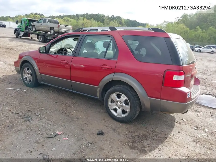 2007 Ford Freestyle Sel VIN: 1FMDK02127GA38294 Lot: 44721433