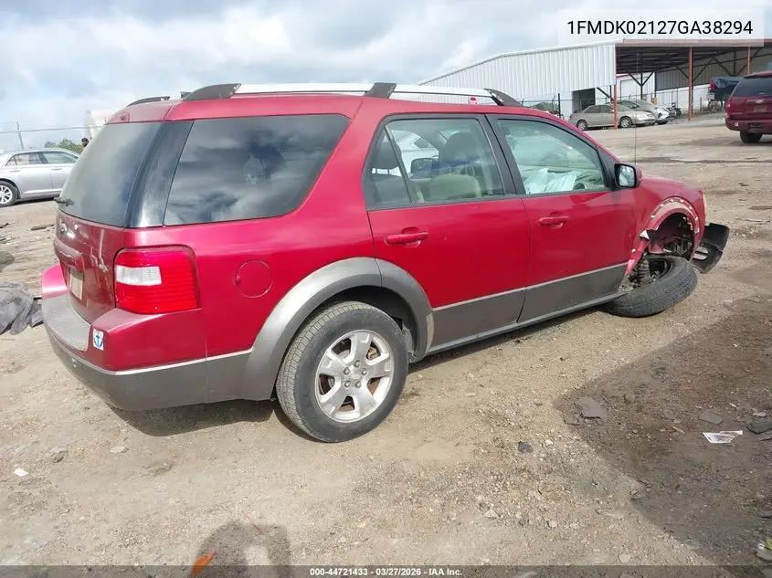 2007 Ford Freestyle Sel VIN: 1FMDK02127GA38294 Lot: 44721433