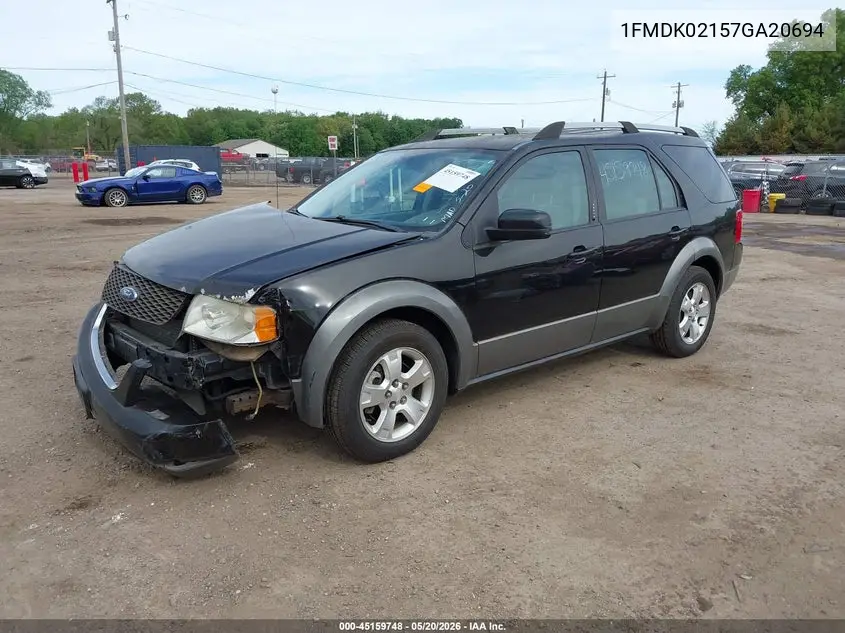 2007 Ford Freestyle Sel VIN: 1FMDK02157GA20694 Lot: 45159748