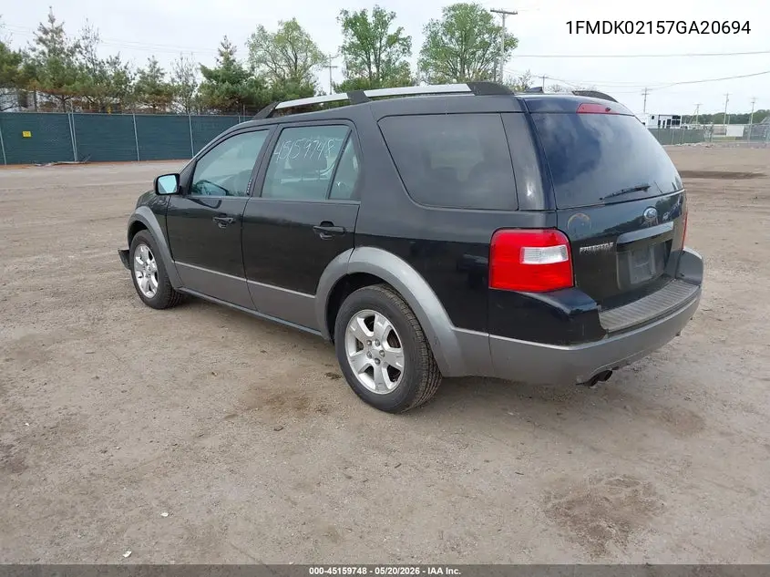 2007 Ford Freestyle Sel VIN: 1FMDK02157GA20694 Lot: 45159748