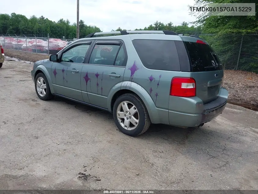 2007 Ford Freestyle Limited VIN: 1FMDK06157GA15229 Lot: 45370081
