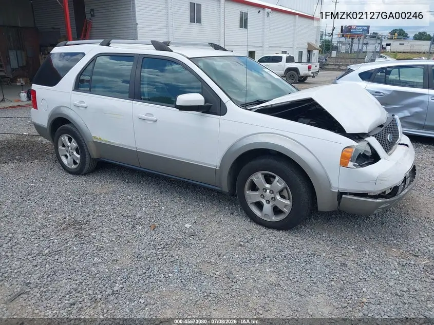 2007 Ford Freestyle Sel VIN: 1FMZK02127GA00246 Lot: 45573080