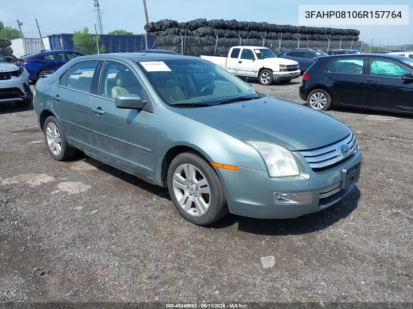 2006 Ford Fusion Sel VIN: 3FAHP08106R157764 Lot: 45349083