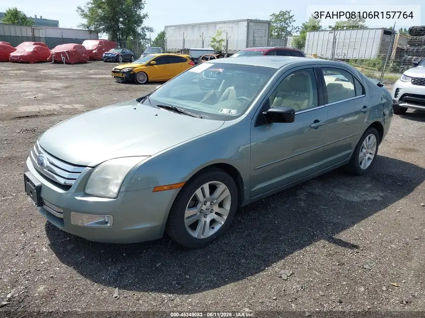 2006 Ford Fusion Sel VIN: 3FAHP08106R157764 Lot: 45349083