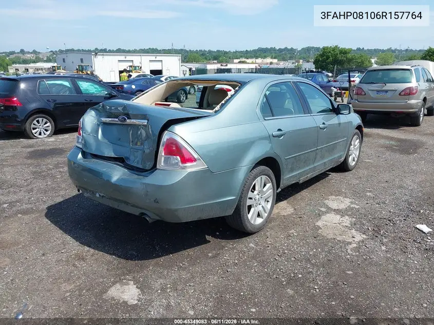2006 Ford Fusion Sel VIN: 3FAHP08106R157764 Lot: 45349083