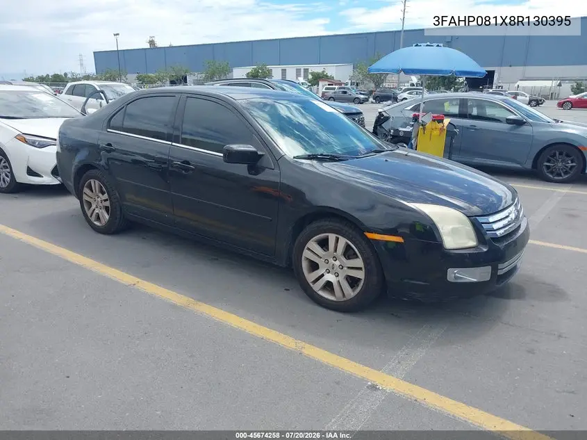 2008 Ford Fusion Sel VIN: 3FAHP081X8R130395 Lot: 45674258