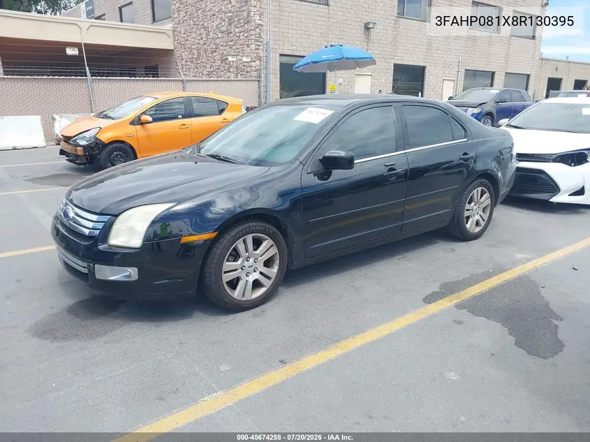2008 Ford Fusion Sel VIN: 3FAHP081X8R130395 Lot: 45674258