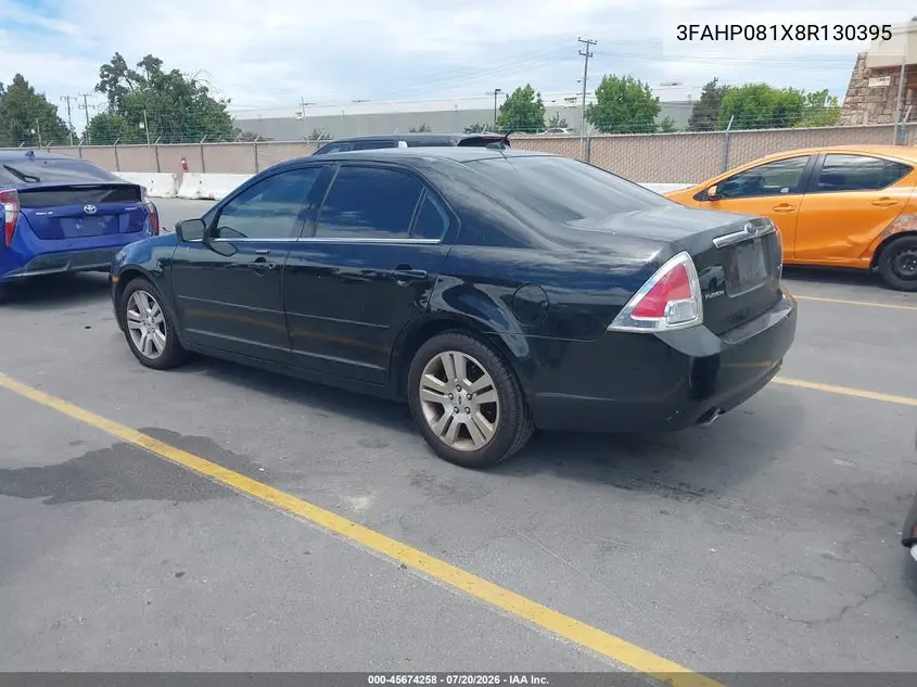 2008 Ford Fusion Sel VIN: 3FAHP081X8R130395 Lot: 45674258