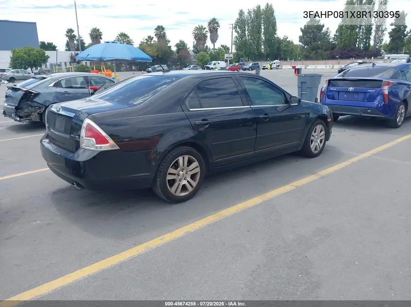 2008 Ford Fusion Sel VIN: 3FAHP081X8R130395 Lot: 45674258