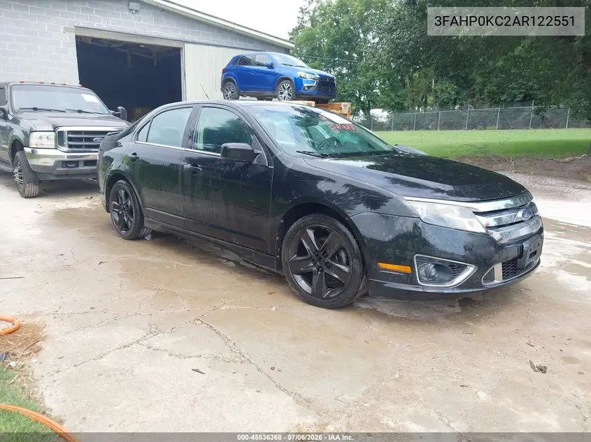2010 Ford Fusion Sport VIN: 3FAHP0KC2AR122551 Lot: 45536368