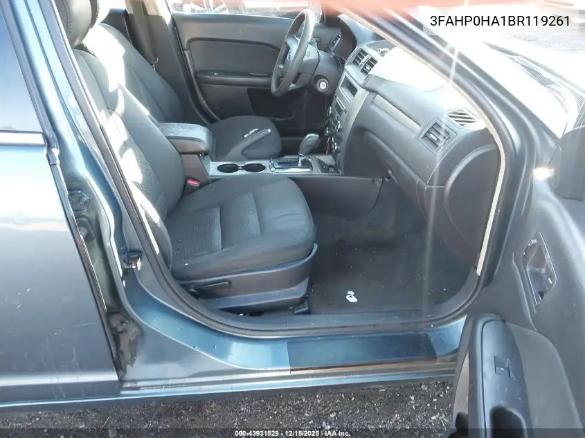 3FAHP0HA1BR119261 2011 Ford Fusion Se
