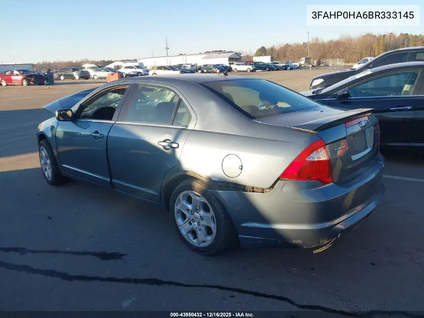 3FAHP0HA6BR333145 2011 Ford Fusion Se
