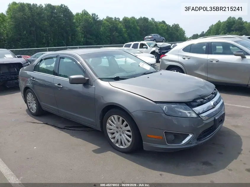 2011 Ford Fusion Hybrid VIN: 3FADP0L35BR215241 Lot: 45276932