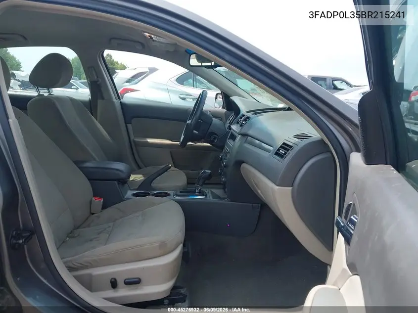 2011 Ford Fusion Hybrid VIN: 3FADP0L35BR215241 Lot: 45276932