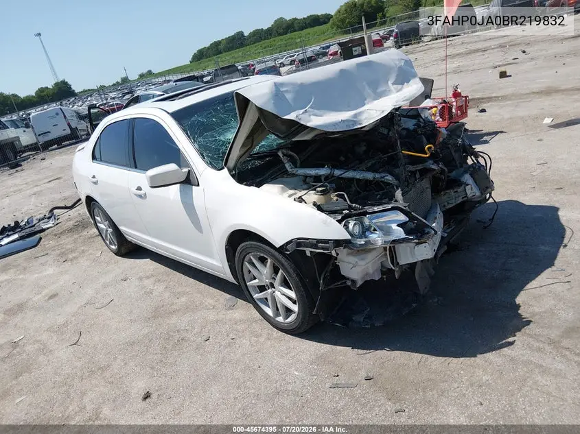 2011 Ford Fusion Sel VIN: 3FAHP0JA0BR219832 Lot: 45674395