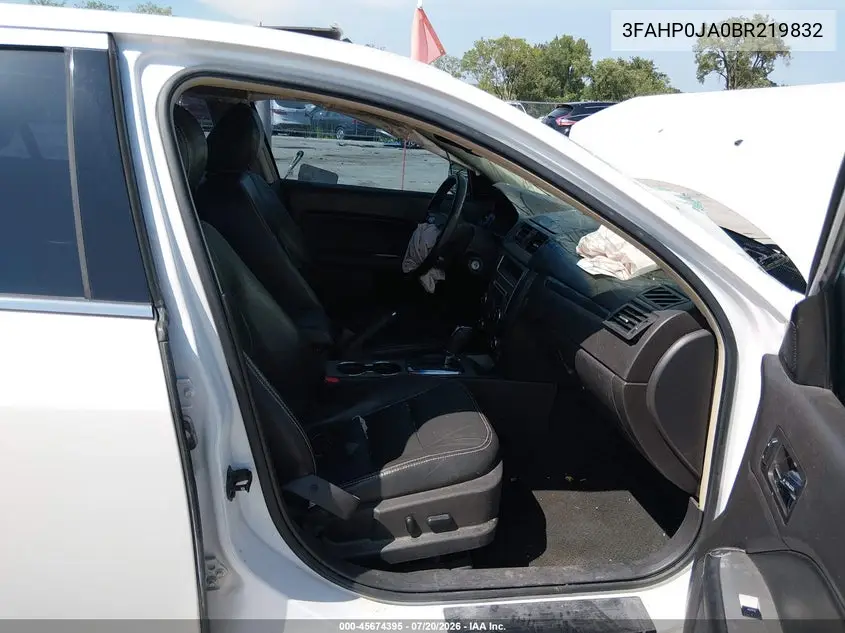 2011 Ford Fusion Sel VIN: 3FAHP0JA0BR219832 Lot: 45674395