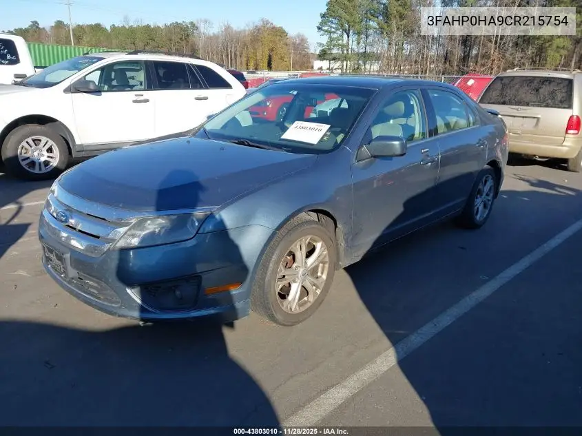 3FAHP0HA9CR215754 2012 Ford Fusion Se