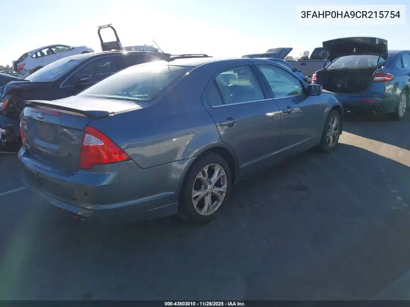 3FAHP0HA9CR215754 2012 Ford Fusion Se