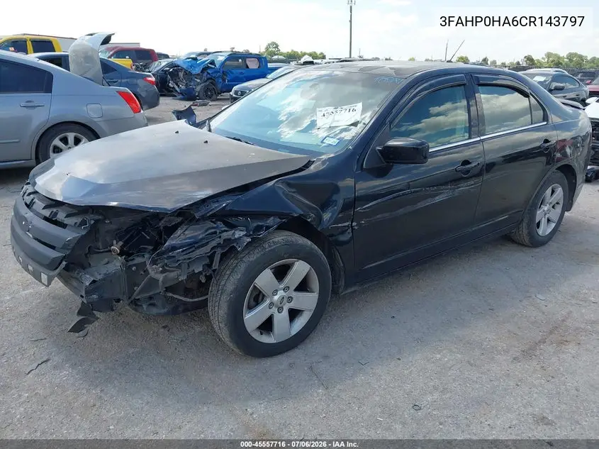 2012 Ford Fusion Se VIN: 3FAHP0HA6CR143797 Lot: 45557716