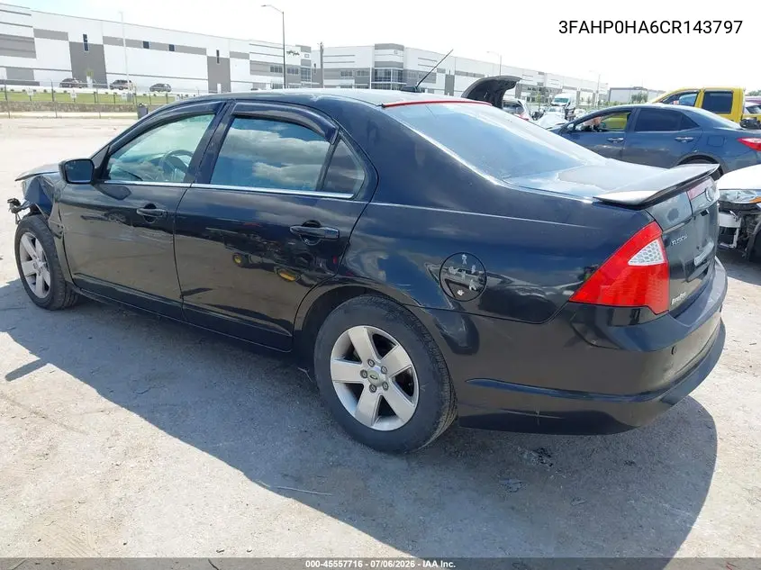 2012 Ford Fusion Se VIN: 3FAHP0HA6CR143797 Lot: 45557716