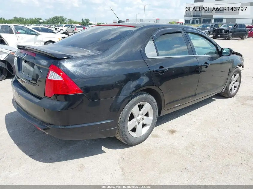 2012 Ford Fusion Se VIN: 3FAHP0HA6CR143797 Lot: 45557716