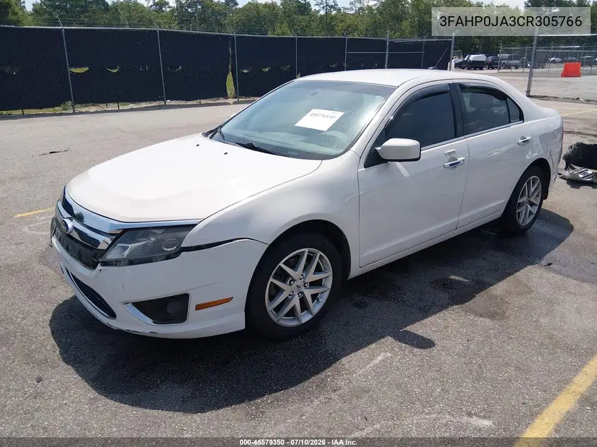 2012 Ford Fusion Sel VIN: 3FAHP0JA3CR305766 Lot: 45579350