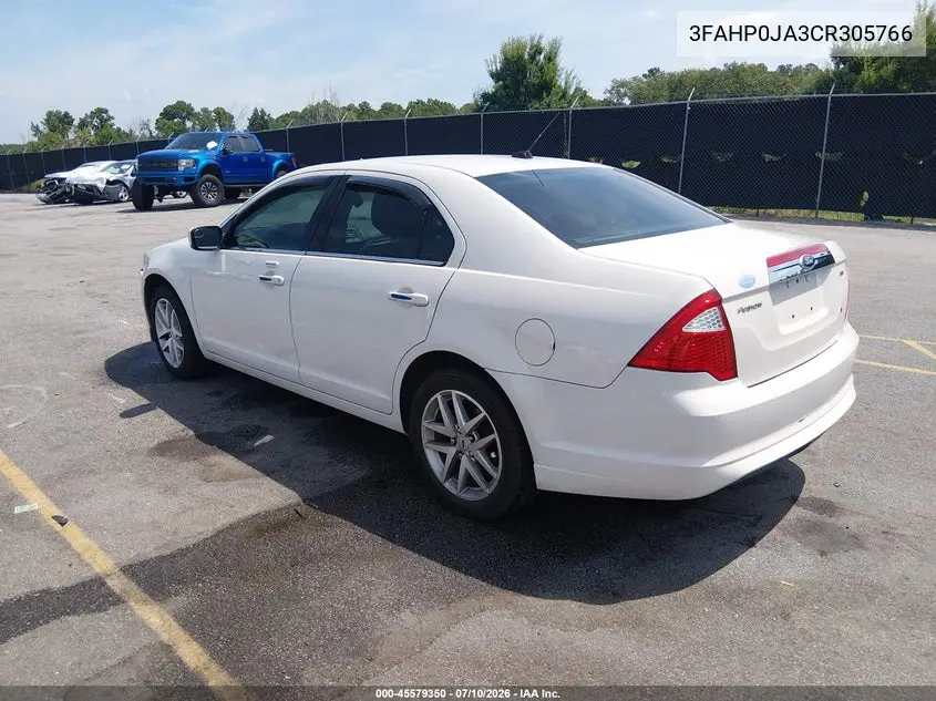 2012 Ford Fusion Sel VIN: 3FAHP0JA3CR305766 Lot: 45579350