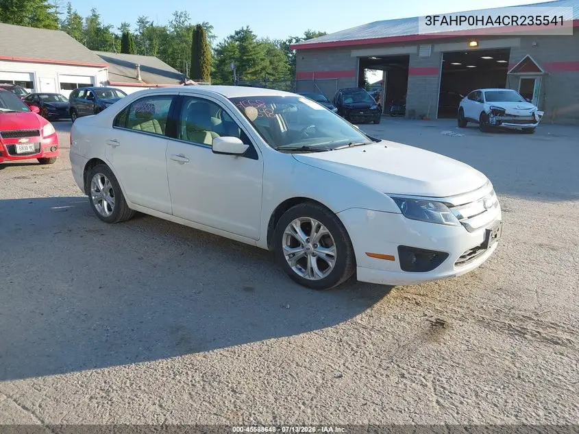 2012 Ford Fusion Se VIN: 3FAHP0HA4CR235541 Lot: 45588648