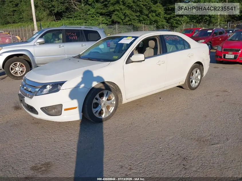 2012 Ford Fusion Se VIN: 3FAHP0HA4CR235541 Lot: 45588648