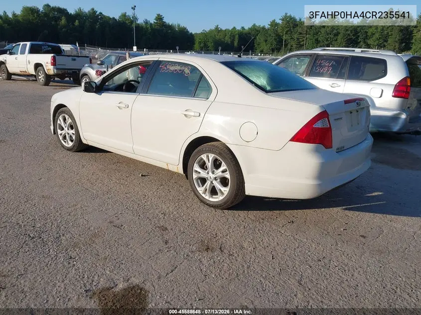 2012 Ford Fusion Se VIN: 3FAHP0HA4CR235541 Lot: 45588648