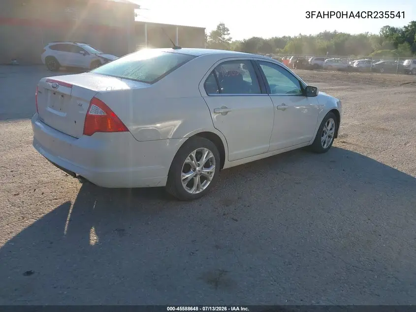 2012 Ford Fusion Se VIN: 3FAHP0HA4CR235541 Lot: 45588648