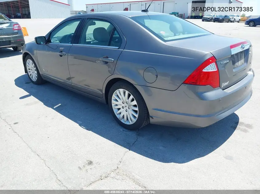 2012 Ford Fusion Hybrid VIN: 3FADP0L32CR173385 Lot: 45638243