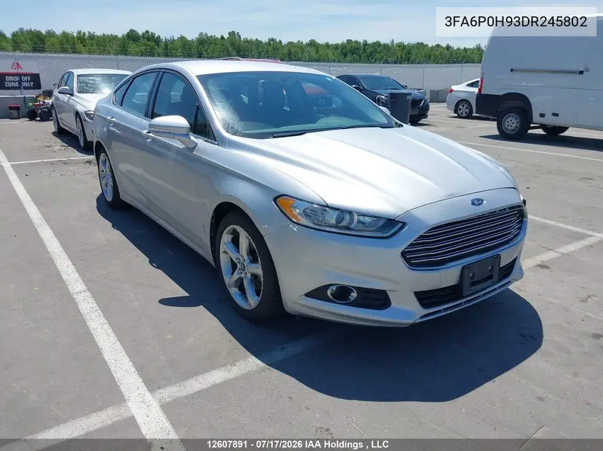 2013 Ford Fusion Se VIN: 3FA6P0H93DR245802 Lot: 12607891